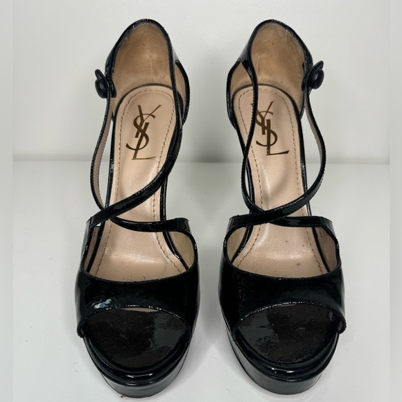 Yves Saint Laurent Patent Leather Heels Sz 37.5 - Picture 2 of 6
